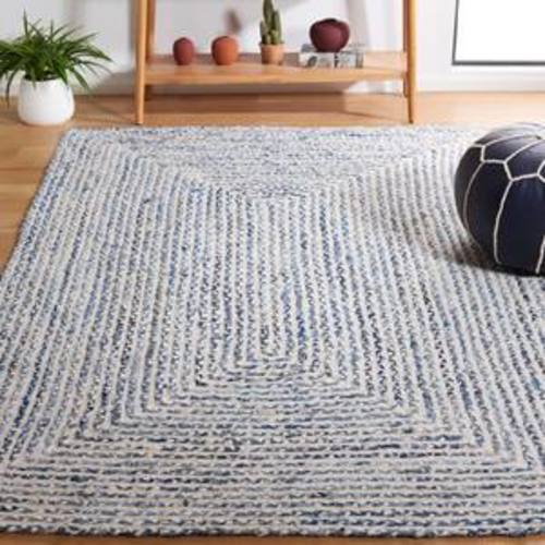 Nursery Rug - Braided 5 ft. x 7 ft. Blue/Ivory Multicolor Ascending Area Rug