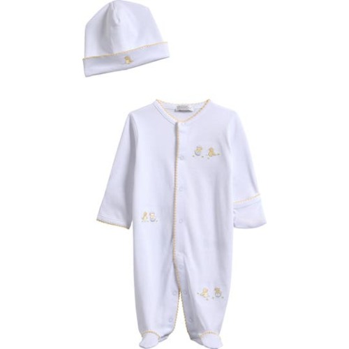 Hatchlings Embroidered Pima Cotton Footie & Hat Set, Newborn