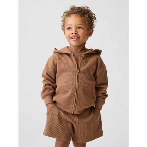 Baby & Toddler Waffle Zip Hoodie