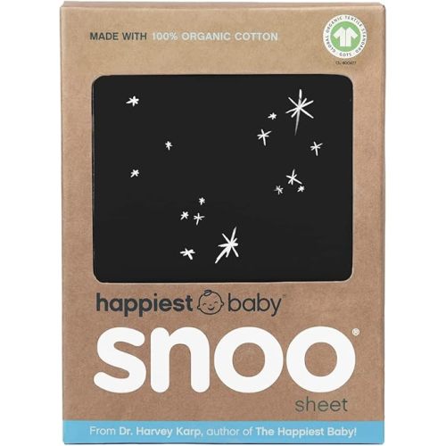 Happiest Baby SNOO Bassinet Fitted Sheet - 100% Organic Cotton Nursery Bedding - Fits SNOO Sleeper Crib Mattress (Black Galaxy)
