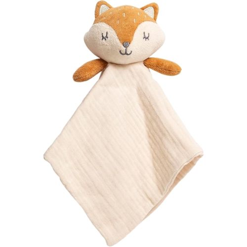 Pearhead Fox Security Blanket, Soft Baby Lovey for Babies, Snuggle Toy Stuffed Animal, Newborn Infant and Toddler Security Toy, Baby Boy or Baby Girl Lovie, New Baby Gift, Cotton Muslin Fox Lovey