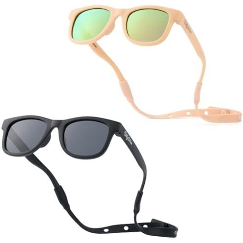 Polarized Baby Sunglasses With Strap - Unbreakable Flexible Infant Sunglasses For Toddlers Newborns 0-24 Months