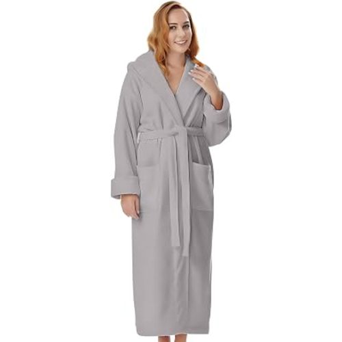KAHAF COLLECTION Cotton Terry Robes for Women and Men, Terry Shawl Collar Bathrobe, ONE SIZE - UNISEX Men & Women Spa Robe