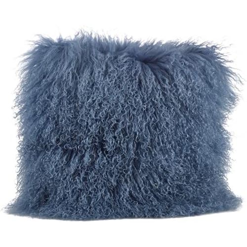 SARO LIFESTYLE Mongolian Lamb Fur Poly Filled Throw Pillow