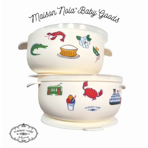 NOLA Icon Silicone Suction Feeding Bowl with Lid