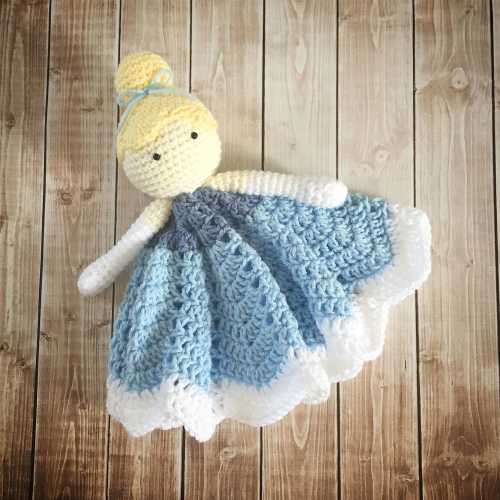 Cinderella Inspired Lovey/ Security Blanket/ Soft Toy Doll/ Plush Toy/ Stuffed Toy Doll/ Amigurumi Doll/ Baby Doll- MADE TO ORDER