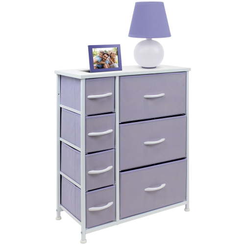 Sorbus, Dresser with 7 Drawers, Purple, Kids Bedroom Storage