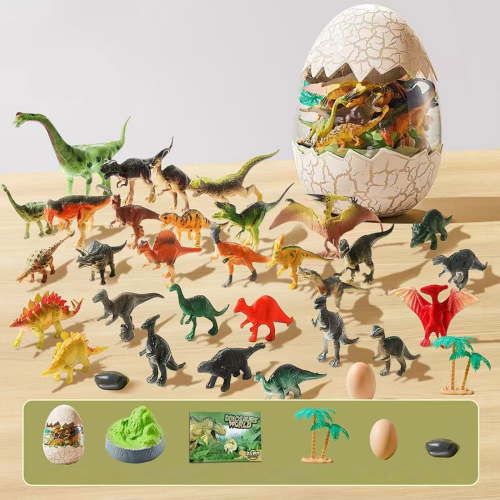 50-Piece Dinosaur Model Toy Set with Storage - Dinosaur Eggs & Figurines Collection, Realistic Dino Toys with Egg Storage, Educational Dinosaur Play Set for Prehistoric Adventure Lovers