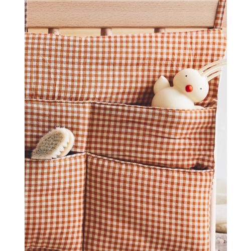 COTTON GINGHAM BABY CRIB ORGANIZER