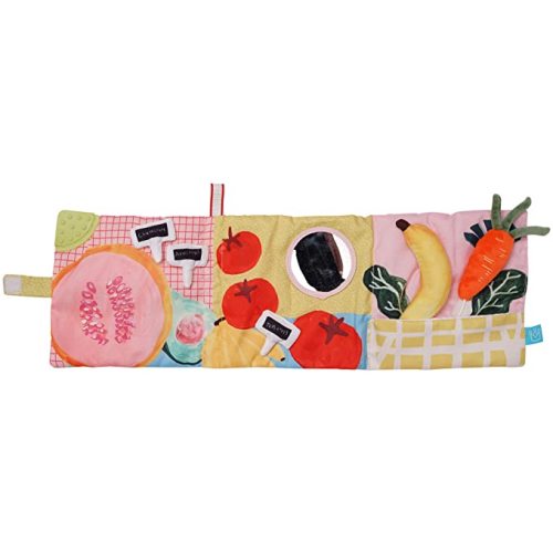 Manhattan Toy Mini-Apple Farm Soft Activity Crinkle Book for Baby & Toddler with Discovery Mirror and Textured Teether