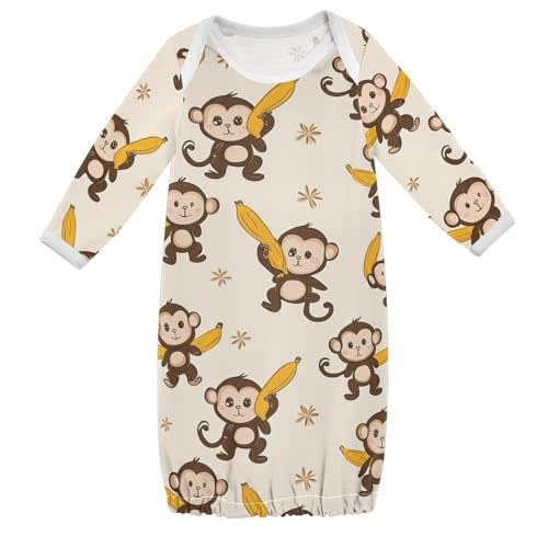 IHCVHQX Baby Girls Boys Sleeper Gown Popcorn Buckets Long Sleeve Nightgown for Newborn 0-12 Months