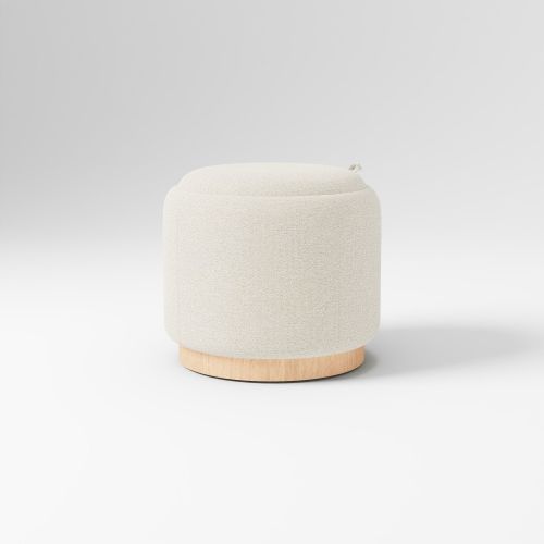 Kids Elora Storage Ottoman, Performance Boucle Oatmeal, Blonde,