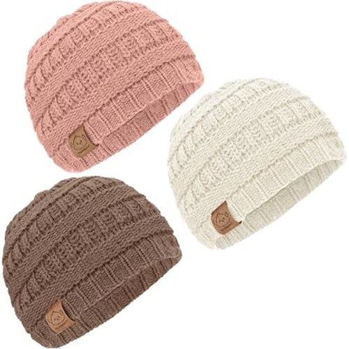 KeaBabies 3pk Baby Beanies for Boys, Girls,Soft Baby Hat (Rosie,0-6M)