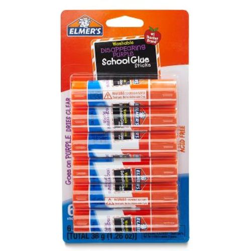 Elmer's 6pk Washable School Glue Sticks - Disappearing Purple