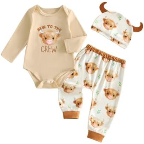 Sasaerucure Newborn Baby Boy Outfit Fall Winter Clothes 3PCS Set