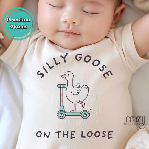 Silly Goose on The Loose Baby ONESIE®, Funny  Baby ONESIE®, Funny Baby Shower Gift