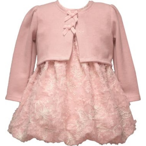 Bow Cardigan & Bubble Dress Set, 12M
