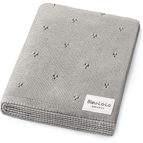 Luxury Organic Cotton Baby Blanket (Pointelle - Dove Grey)