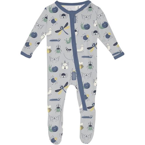 KicKee Baby & Toddler Zip Footie – Ultra-Soft Bamboo Viscose Pajamas with Flip Paws and Grippy Feet