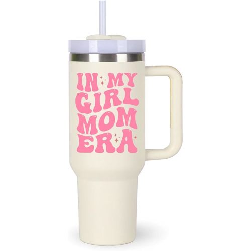 momocici Girl Mom Cup Tumblers Gifts.40oz In My Girl Mom Era Tumbler with Handle.40oz Birthday Christmas Mothers Day Gifts for Girlmom.