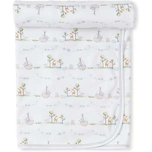 Kissy Kissy Baby Boys Noah's Print Blanket, Light Blue, One Size