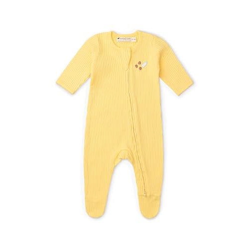 monica + andy Double Zipper One Piece, 100% Organic Baby Clothes for Girls & Boys, Unisex, Preemie, Newborn & Infant Sizes