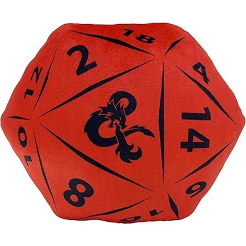 Northwest Dungeons & Dragons D20 Die Cloud Pillow 12" – RPG Plush Stuffed Toy, Geeky Room Decor for Kids & Adults, Gift for D&D Fans