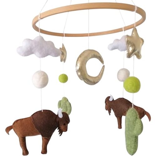 Bison Baby Blanket, Bison Crib Sheets,Buffalo Mobile, American Bison Nursery Pillow, Bison Diaper Bag, Bison Nursery Decor, Cactus Mobile, Bison mileston Blanket