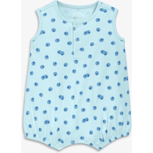 Baby Organic Henley Bubble Shortie In Summer Fruits, 0-3M