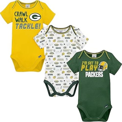 Gerber NFL Unisex Baby Nfl Team 3 Pack Short Sleeve Onesie Bodysuit