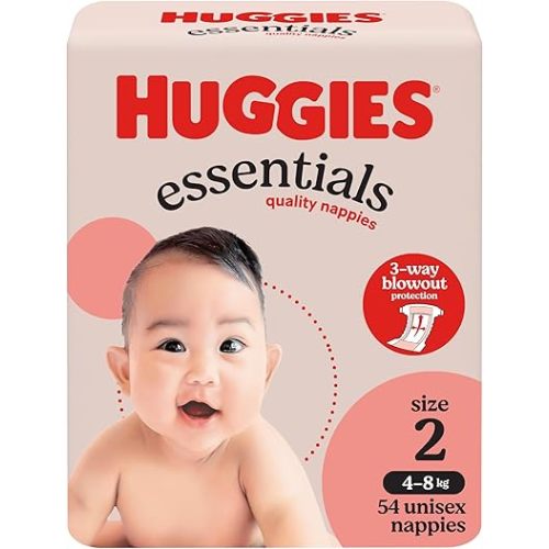 Huggies Essentials Nappies Size 2 (4-8kg) 54 Count