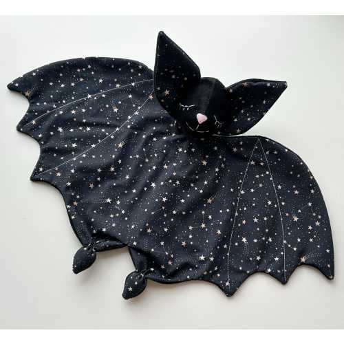 Handmade Spooky Baby lovey bat: gothic baby shower gift