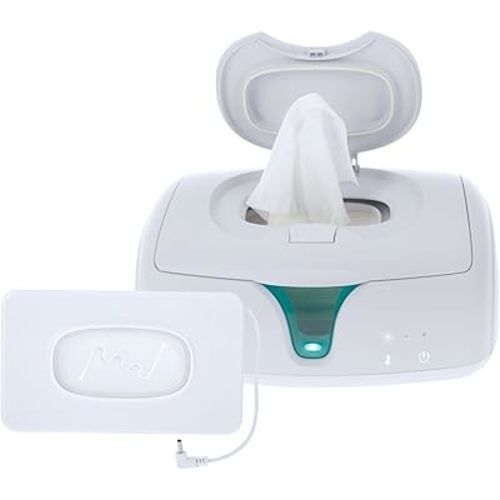 Dr. Talbot's Calentador y dispensador de toallitas para bebés, tapa fácil de abrir, placa de calentamiento con peso y ventana de visión transparente, esencial para nuevos padres