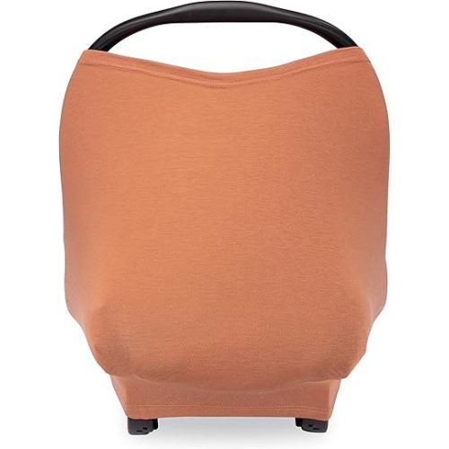 Parker Baby 4 in 1 Car Seat Cover for Girls and Boys - Stretchy Carseat Canopy, Nursing Cover, Grocery Cart Cover, High Chair Cover - “Copper”