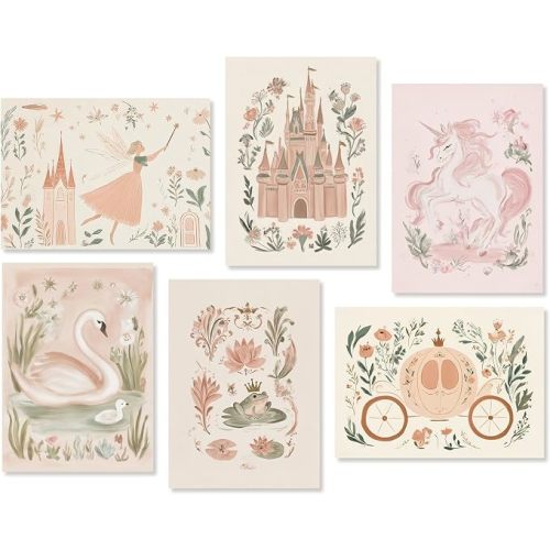 Budkumo Unframed Baby Girl Nursery Fairy Canvas Wall Art 8x10x6 Inch