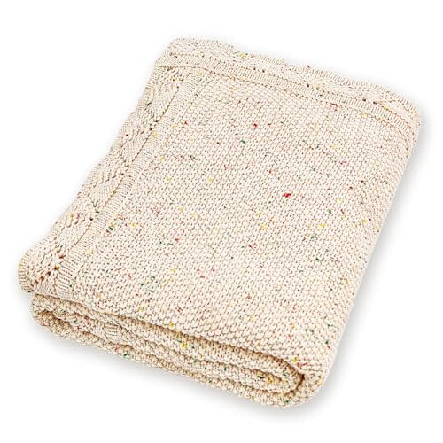 YOYI YOYI Cotton Baby Blanket Toddler Blankets Soft Warm Breathable Nursery Swaddling Blankets for Girls and Boys Receiving Blanket for Crib, Stroller, car 31x40 inches(Oatmeal Fleck)