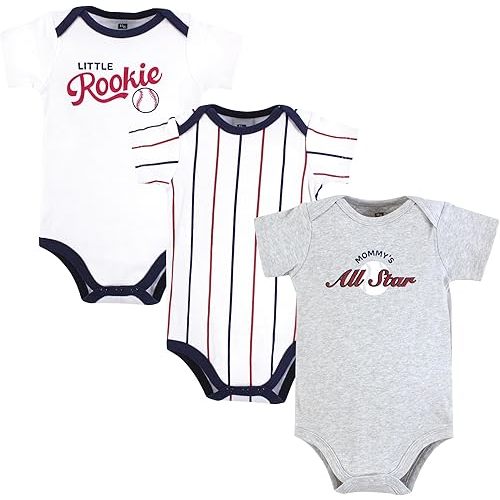 Hudson Baby Infant Boy Cotton Bodysuits, Mommys All Star, 0-3 Months