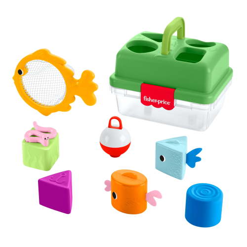 Fisher-Price Friendship Forest Sort & Store Tackle Box Baby Toy with 6 Shape Blocks & Fishing Net - Walmart.ca