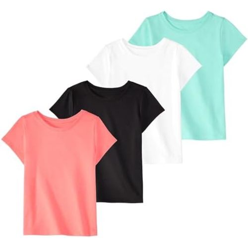 Garanimals Baby & Toddler Girl Tees - Short Sleeve Tees - Kid's Casual Crew Neck - Size 0-6T - 4 Pack