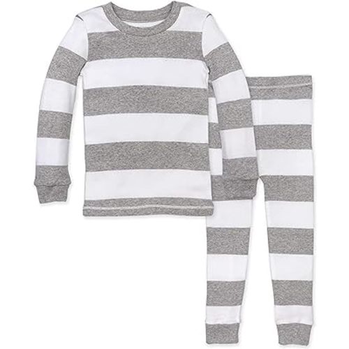 Burt's Bees Baby Boys' 2-Piece Long Sleeve Tee and Pants Organic Cotton Pajama Set