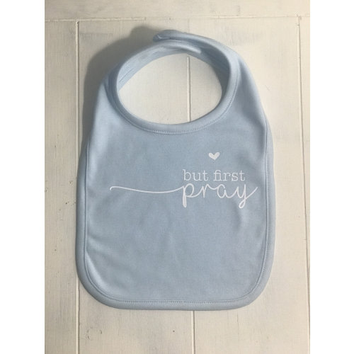 But First Pray / Funny Baby Bib / Baby Burping / Baby Announcememnt / Baby Shower Gift / Praying / Christian Apparel / White Text