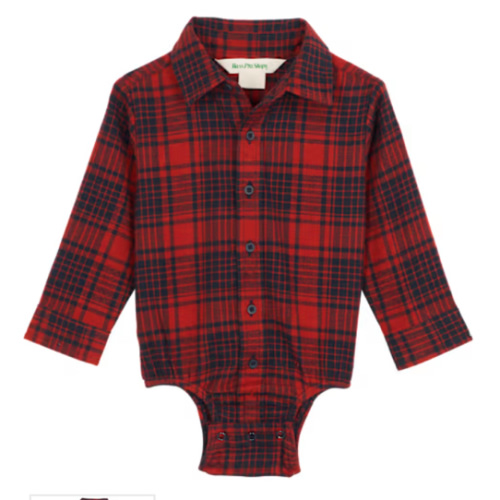 Bass Pro Shops Flannel Long-Sleeve Button-Down Bodysuit for Babies