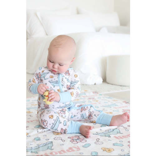 Bathtime Besties Convertible Zip Romper | Blue
