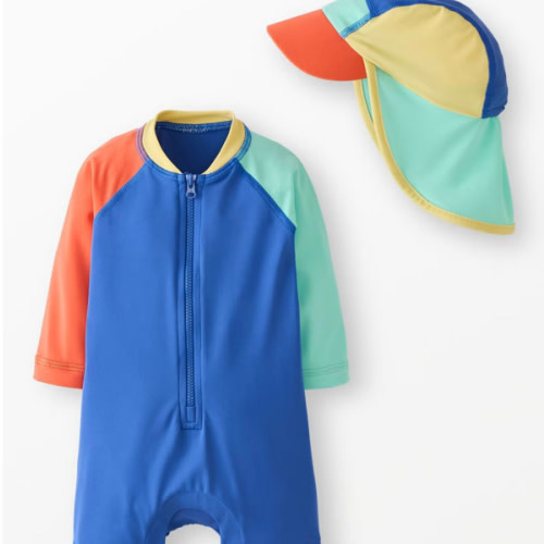 Baby Colorblock Rashguard & Swim Hat Set