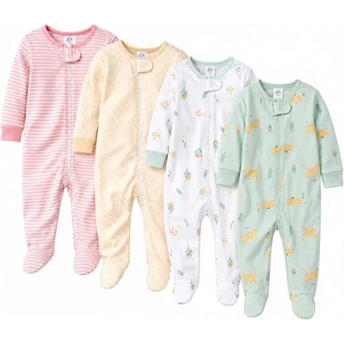 Gerber Baby Girls 4-Pack Sleep 'N Play Footie