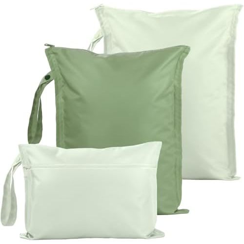 Wet Bags for Swimsuit - 3 Pack Waterproof Wet Dry Bag for Clothes - Baby Diaper Bag - Travel Laundry Daycare Bags - Baby Beach Essentials - Bogg Bags Accessories