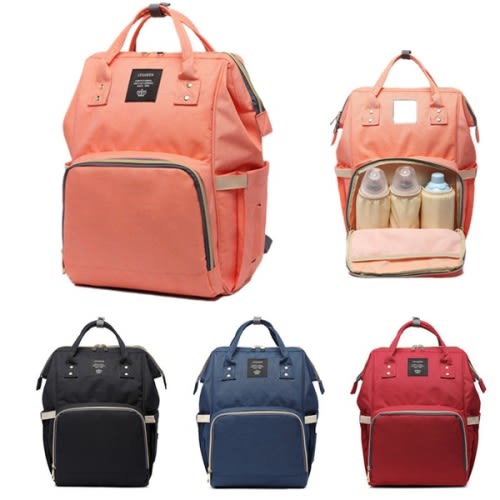 Wish | Large Capacity Mummy Maternity Nappy Bag Multifunctional Diaper Backpack Waterproof Mummy Bag Fashionable Travel Backpack for Baby Care