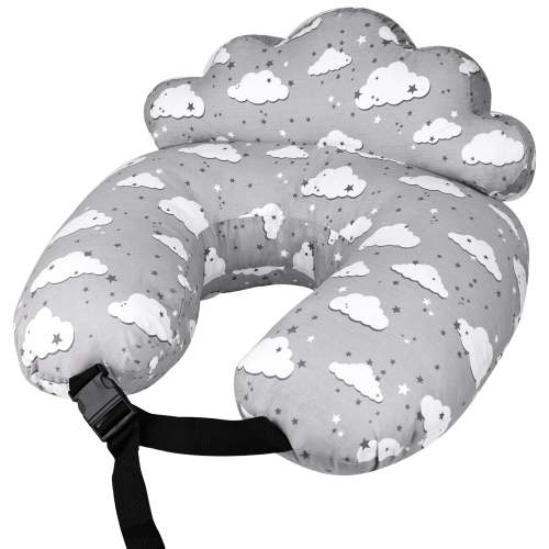 Rupoun Nursinfg Pillow with Waist Strap for Breastfeeding, Grey