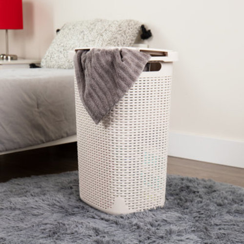 Mind Reader Mind Reader 50L Slim Laundry Hamper, Clothes Basket, Lid, Plastic | Wayfair