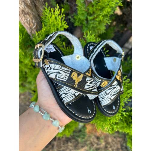 Embroidered Leather Baby Huaraches: Mexican Sandals
